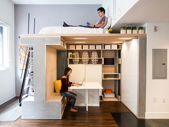 décorer un petit appartement avec un lit mezzanine